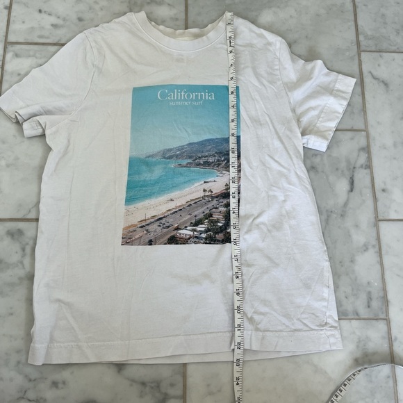 H&M White California Print Short Sleeve Tee - Picture 6 of 6